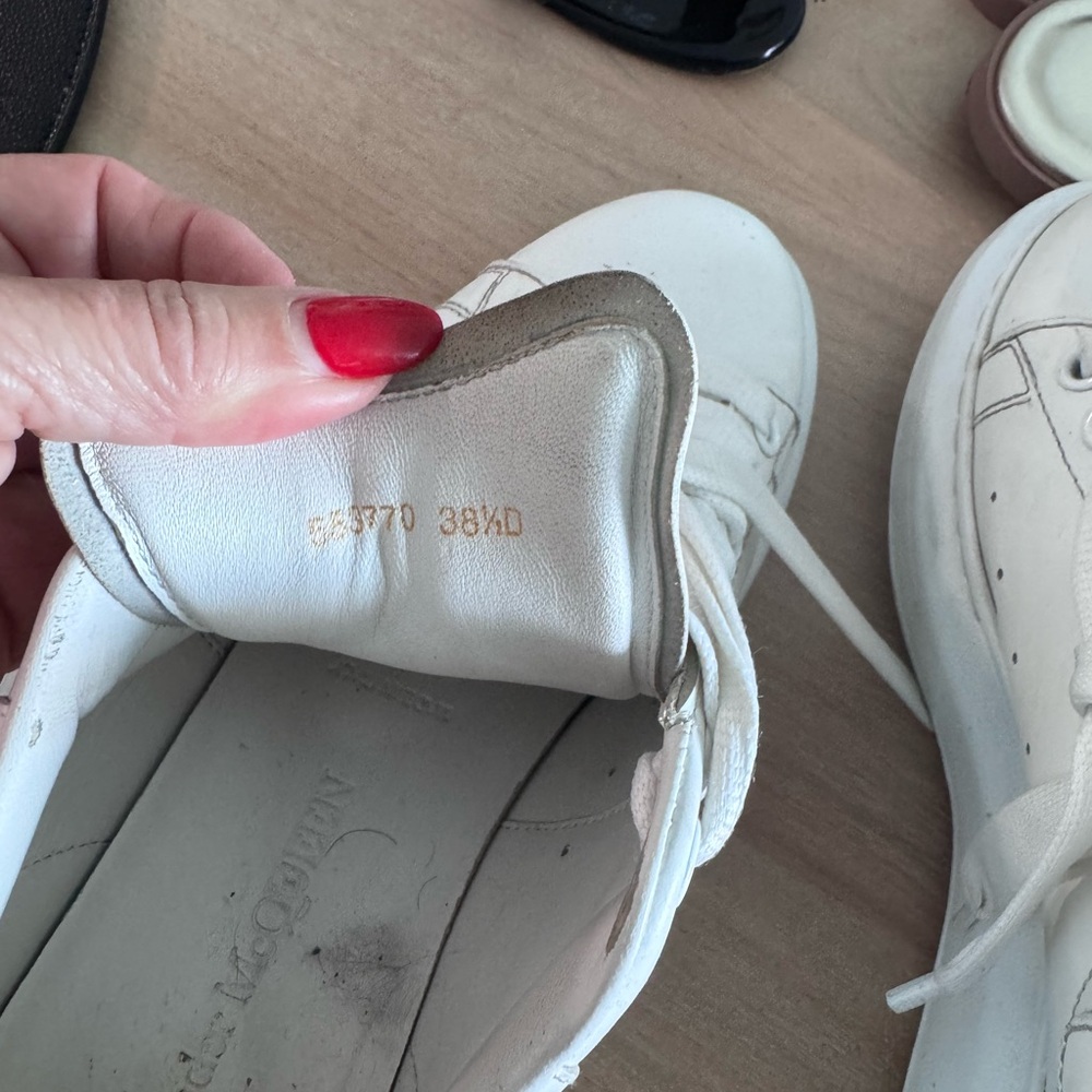 Alexander McQueen White Leather Platform Sneakers - Picture 4 of 4
